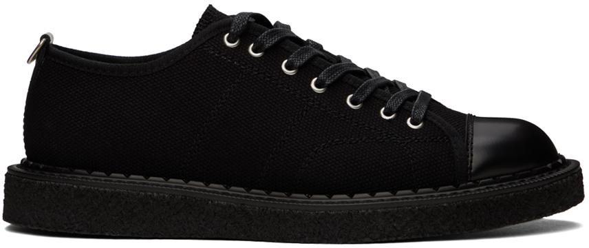 Fred Perry Black George Cox Edition Canvas Monkey Sneakers