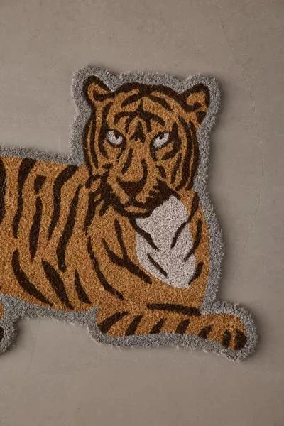 Urban Outfitters Tiger Shaped Textural Coir Doormat 3