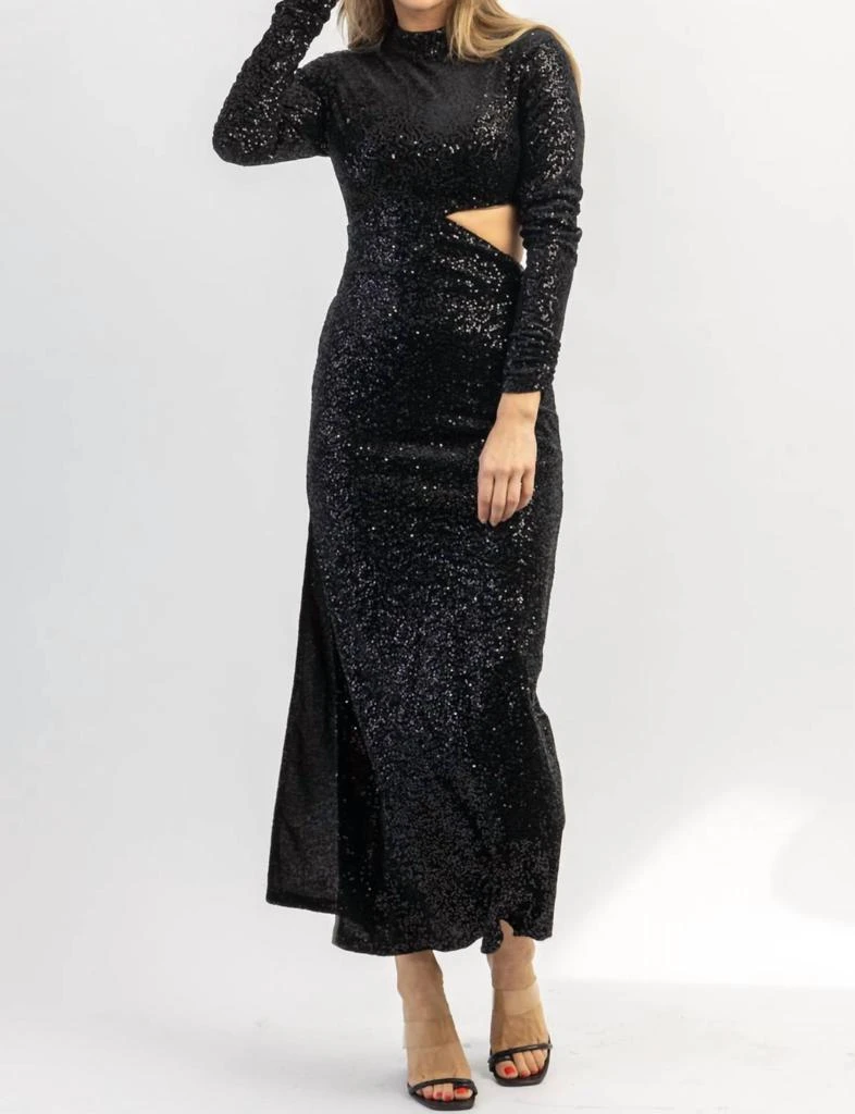 En Creme En Creme - ON THE FRITZ SEQUIN MOCKNECK MAXI DRESS 3