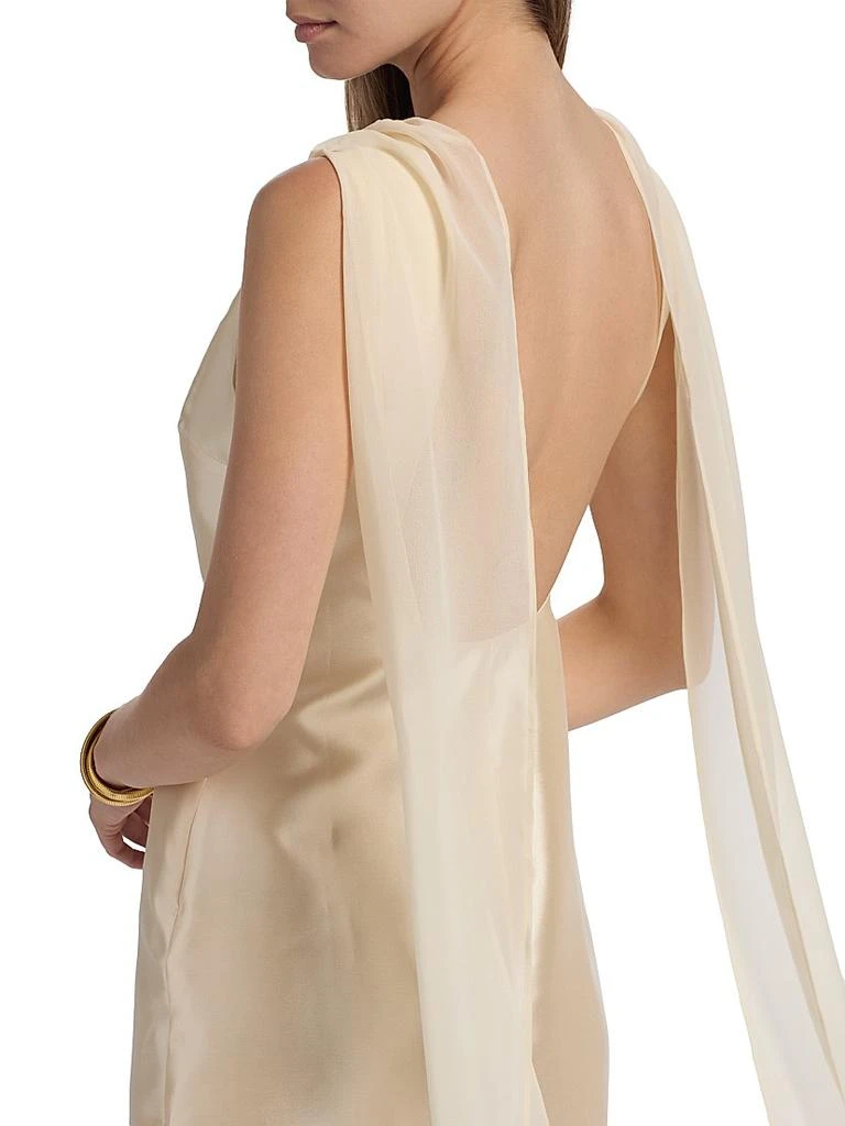 Reformation Ecru Metallic Cowl Minidress - Dresses & Skirts - Free Shipping  - BeyondStyle