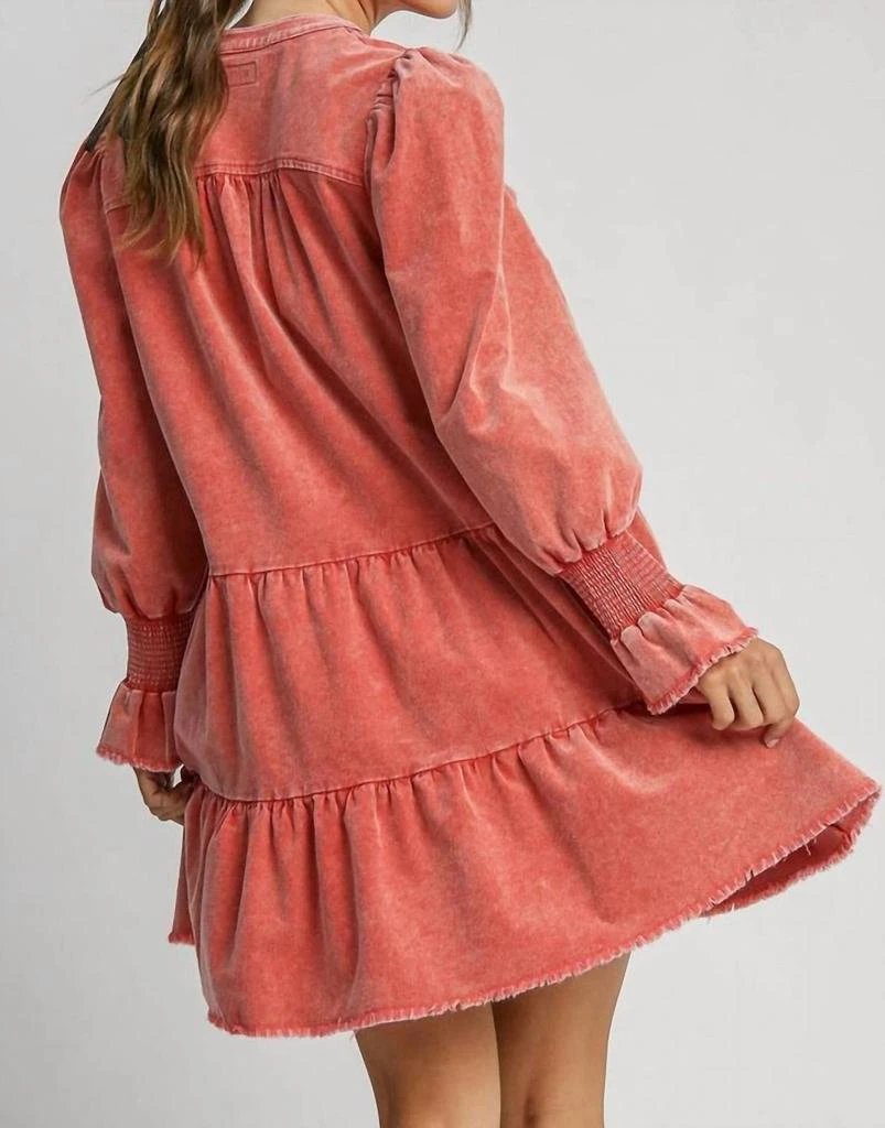 Umgee Umgee - Corduroy V-Neck Babydoll Dress 2