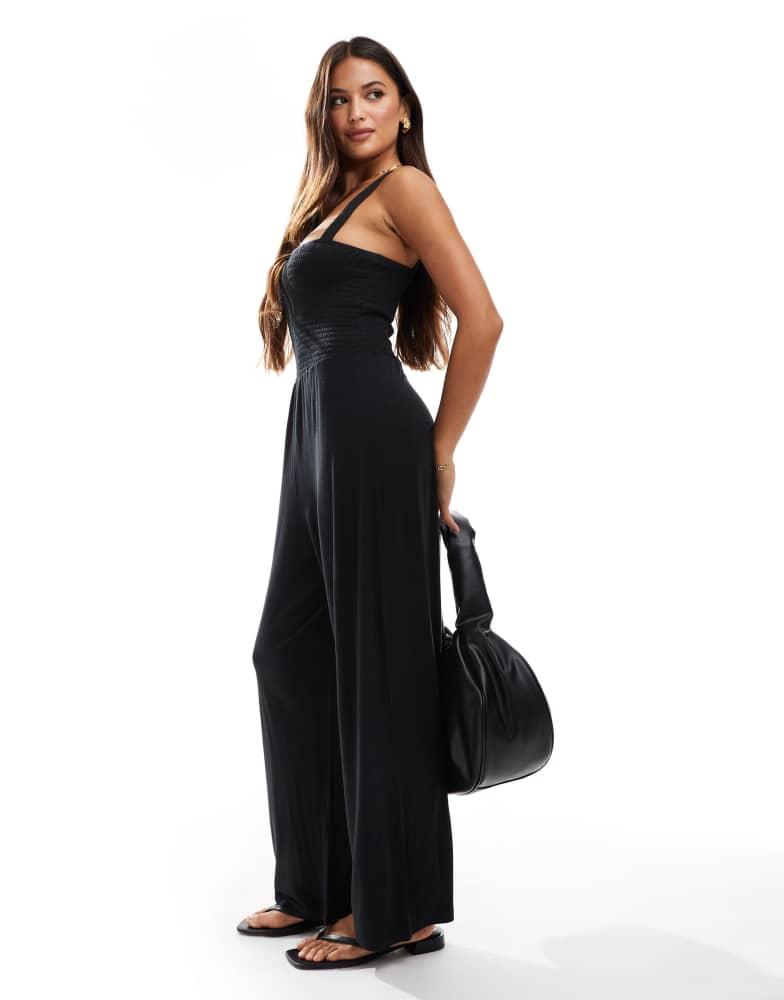 Brave Soul Brave Soul jersey jumpsuit in black