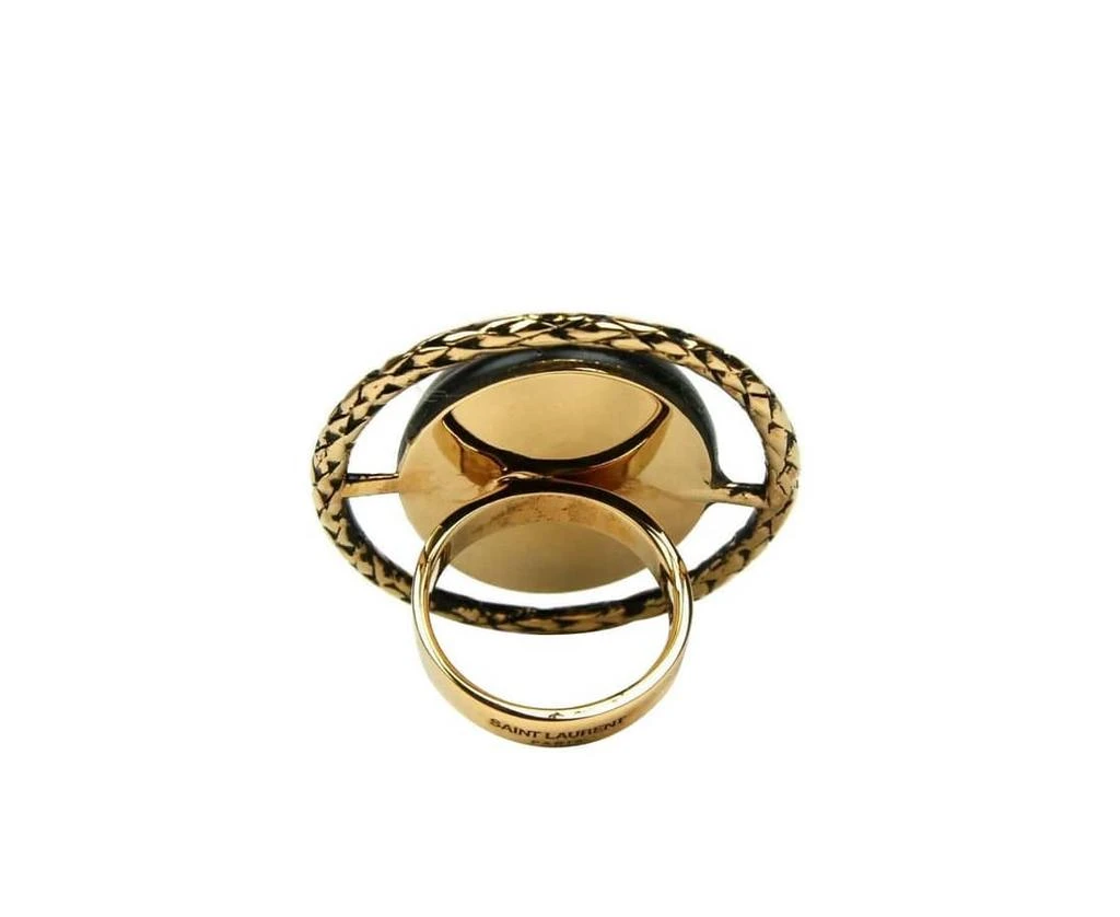 Yves Saint Laurent Women
s Center Brass Metal Rope Oval Ring 3