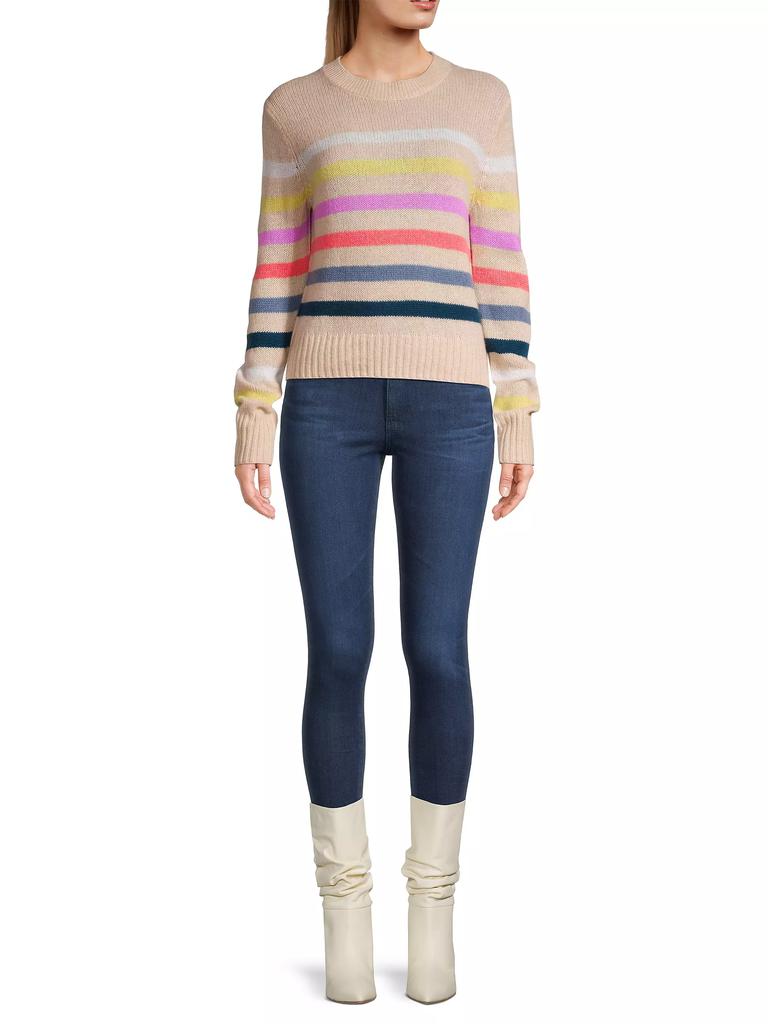 White + Warren Cashmere Featherweight Striped Sweater