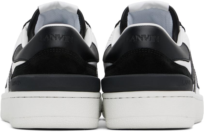 Lanvin White & Black Clay Mesh Sneakers