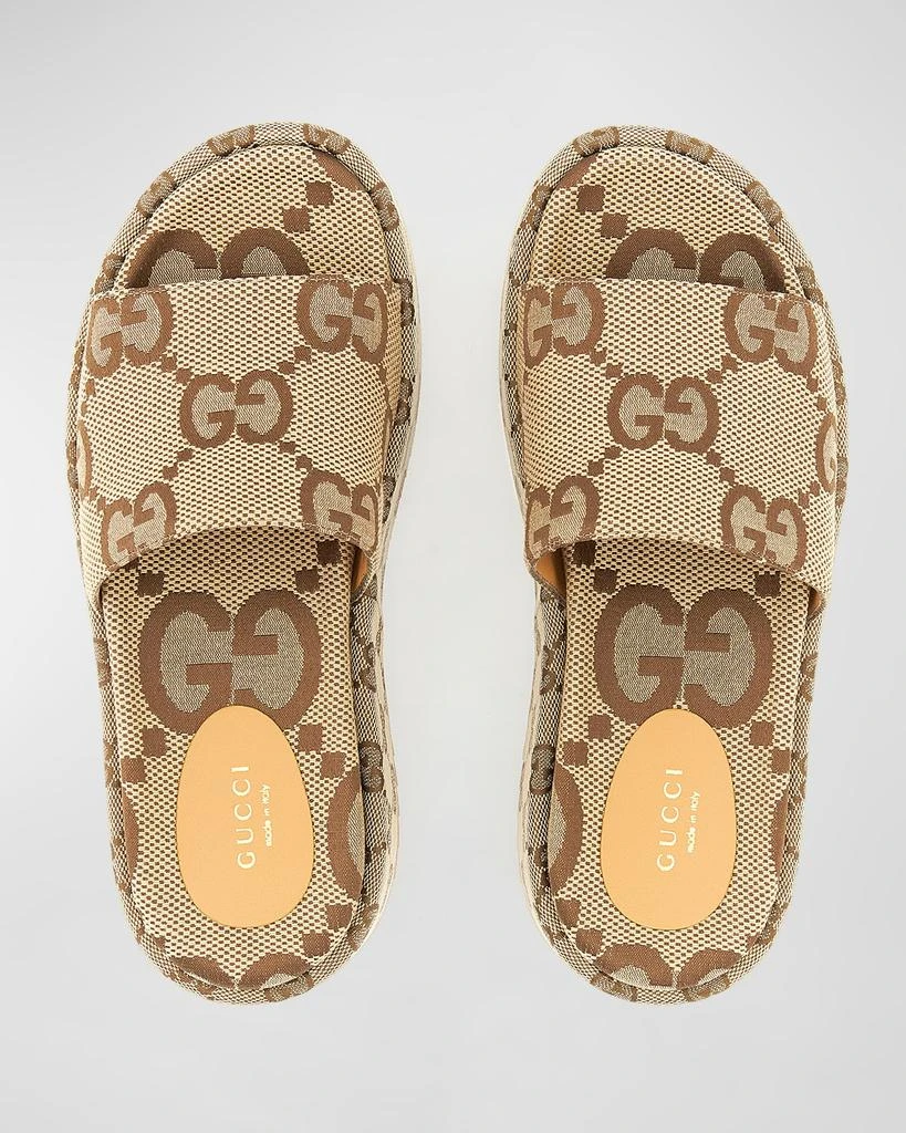Gucci Angelina GG Canvas Flatform Slide Sandals 4