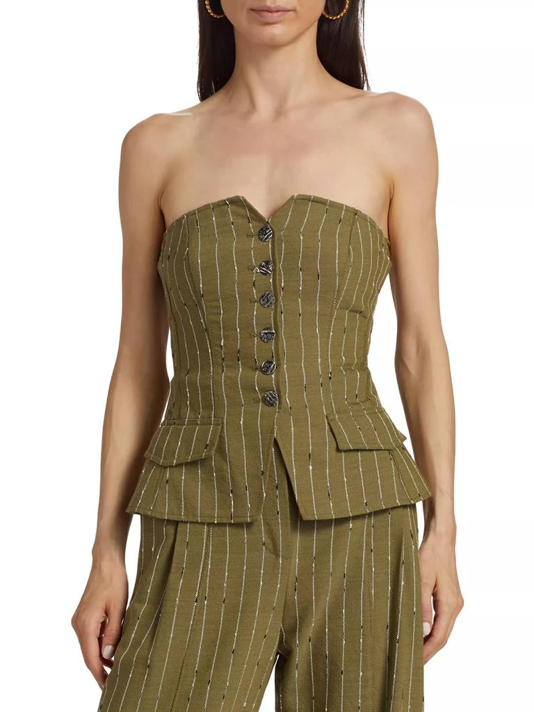 Ulla Johnson Noemie Striped Wool-Blend Bustier Top 3