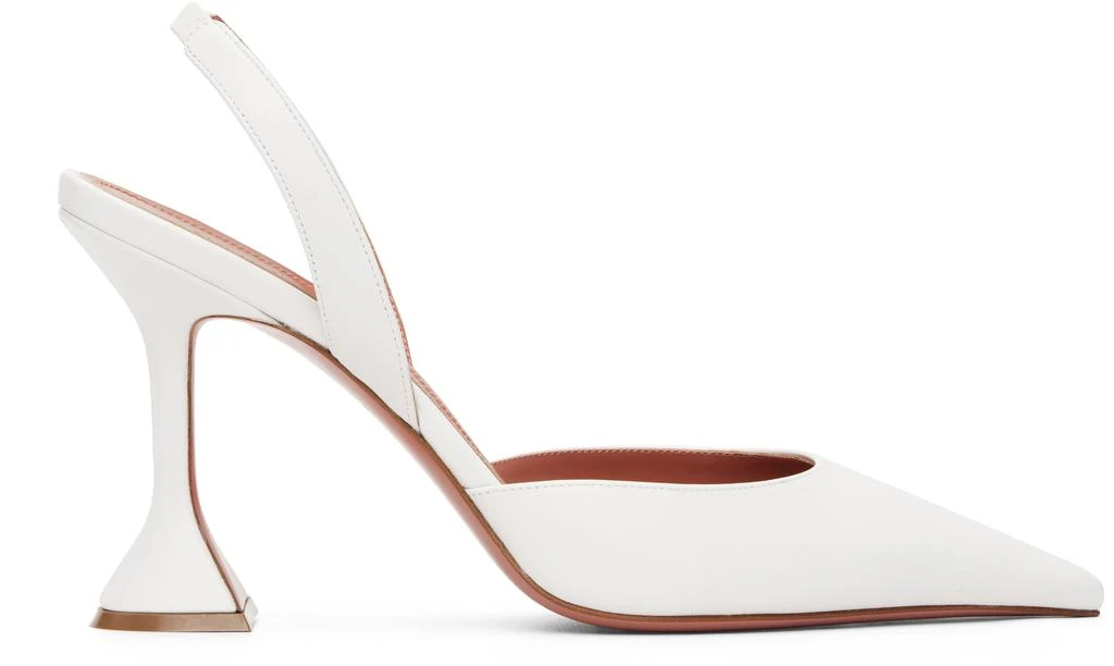 Amina Muaddi White Holli Sling 95 Heels