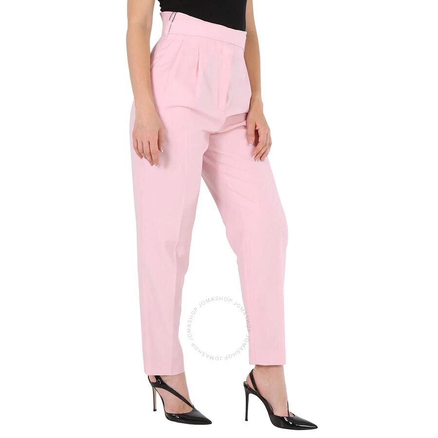 Burberry Ladies Pastel Pink Wool High-Waisted Trousers 2