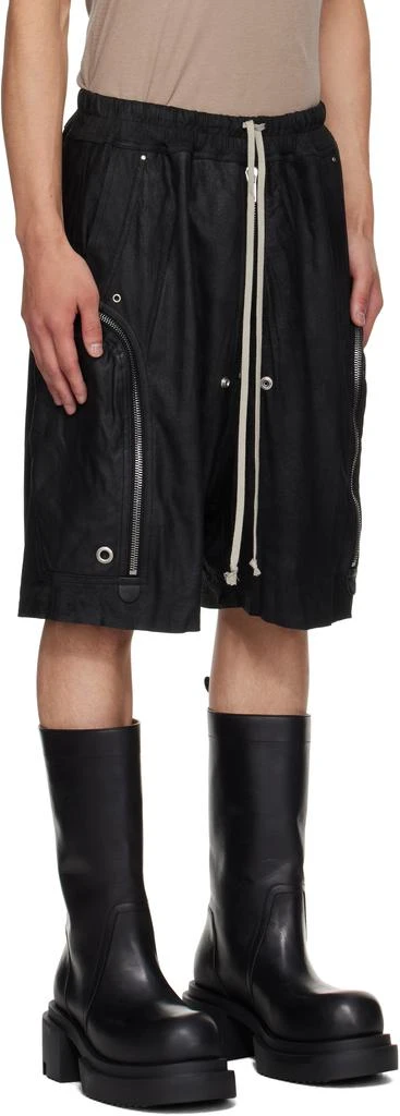 Rick Owens Black Concordians Bauhaus Bela Leather Shorts 2