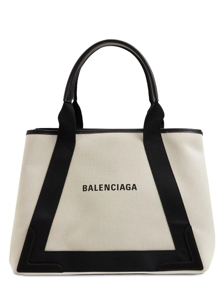 Balenciaga Md Navy Cabas Canvas Tote Bag 1