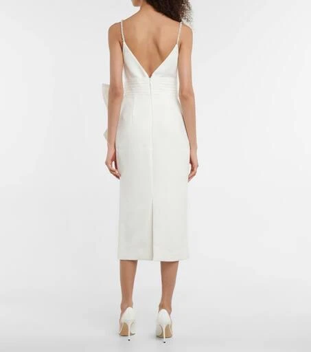 REBECCA VALLANCE Bridal Genevieve bow-trimmed crêpe midi dress 3
