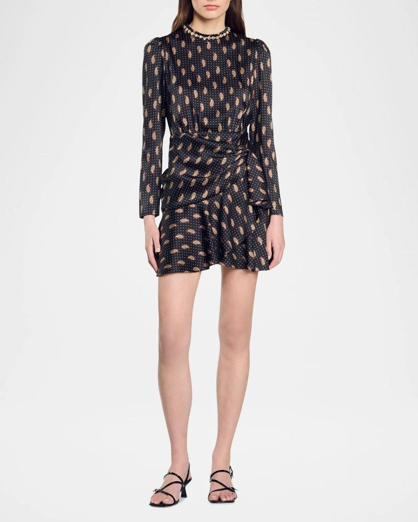 Sandro Griselda Embellished Paisley Mini Dress 1