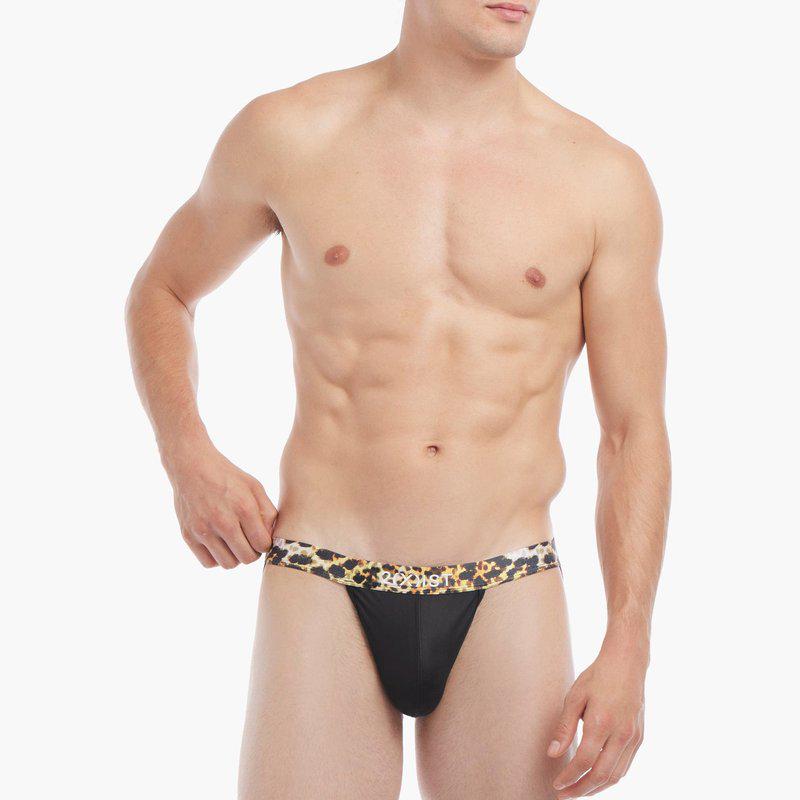 2(X)IST Sliq Jock Strap Black Beauty With Mixed Leopard