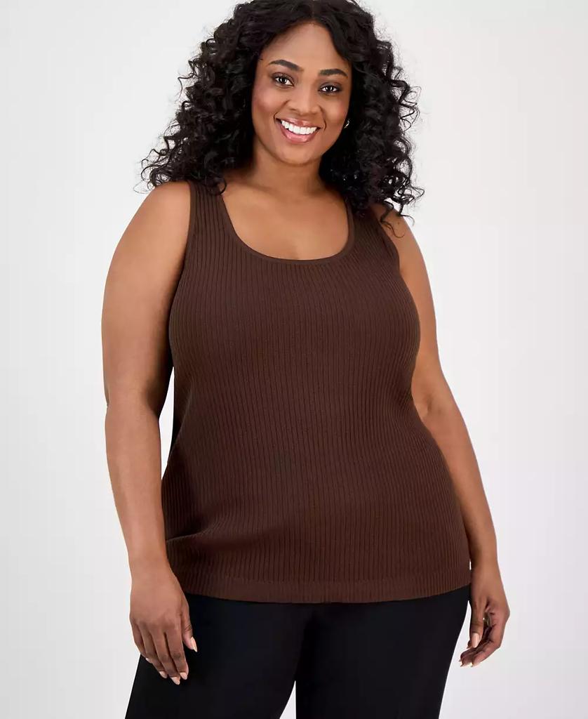 JONES NEW YORK Plus Size Sutton Ribbed-Knit Tank Top
