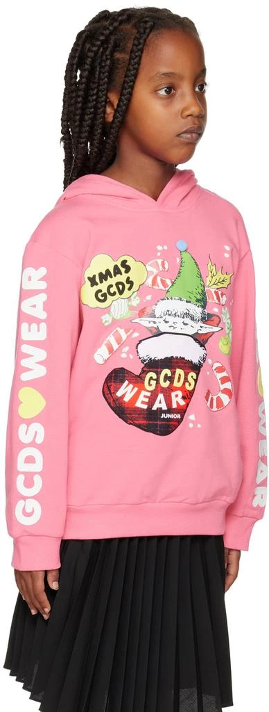 GCDS Kids Pink Graphic Hoodie 2
