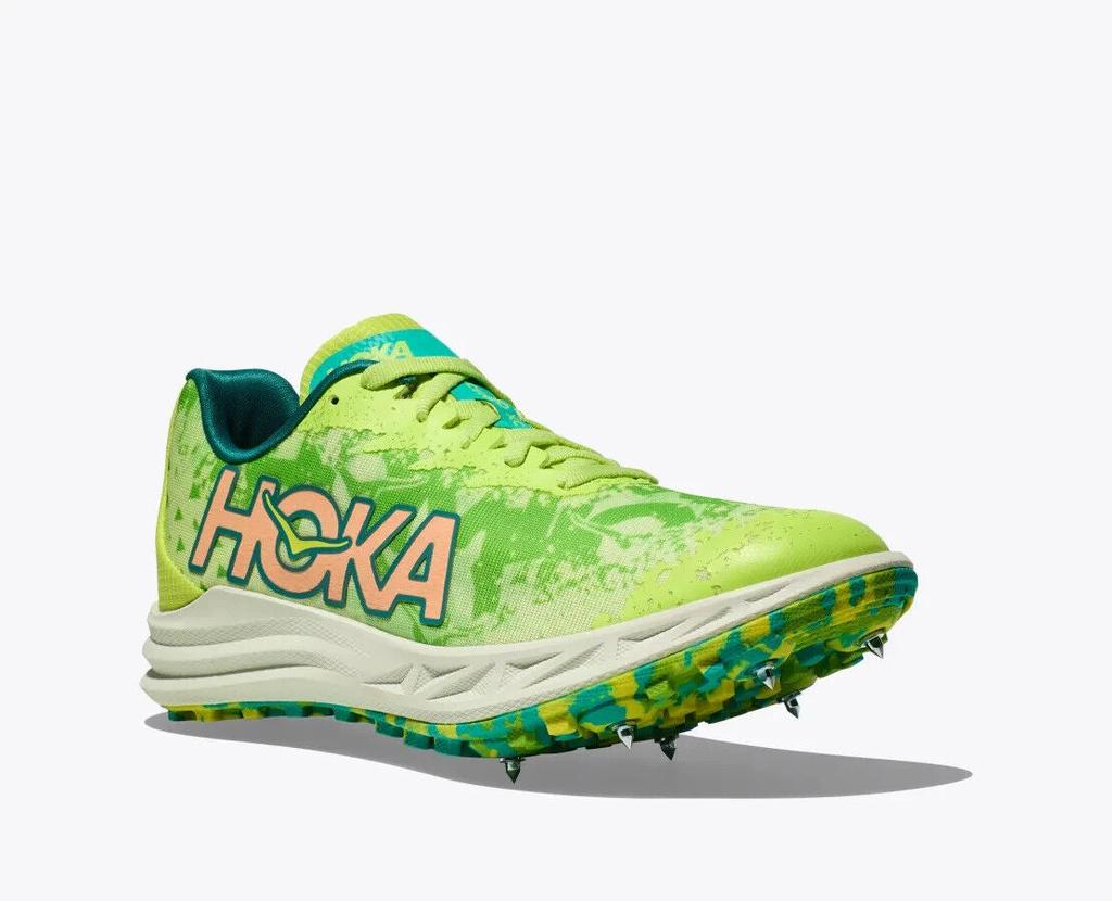 Hoka One One Crescendo XC Men US 11.5 Lettuce Electric Lime Spikes Cleats TF1723