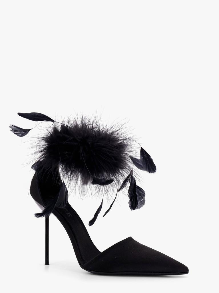 Paris Texas Lidia satin sandals with feather detail