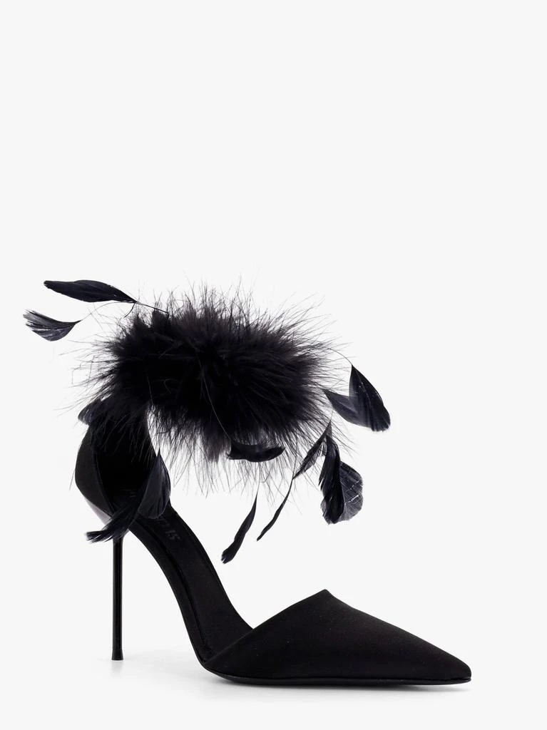 Paris Texas Lidia satin sandals with feather detail 2