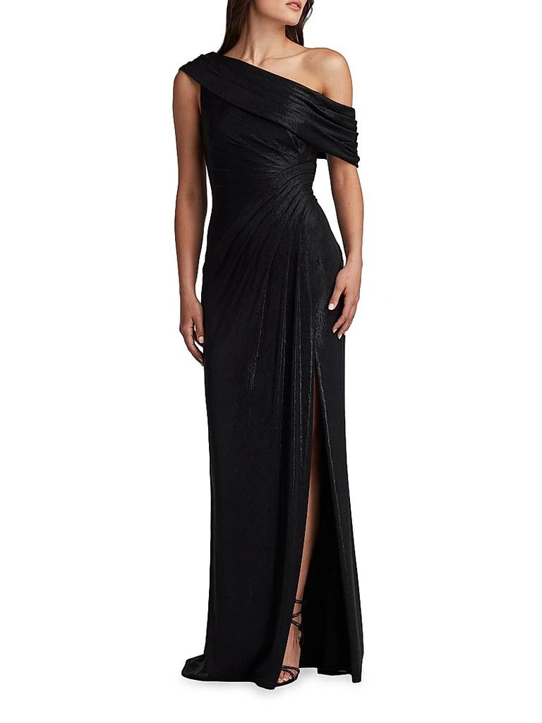 Tadashi Shoji Metallic Jersey Off-the-Shoulder Column Gown 3