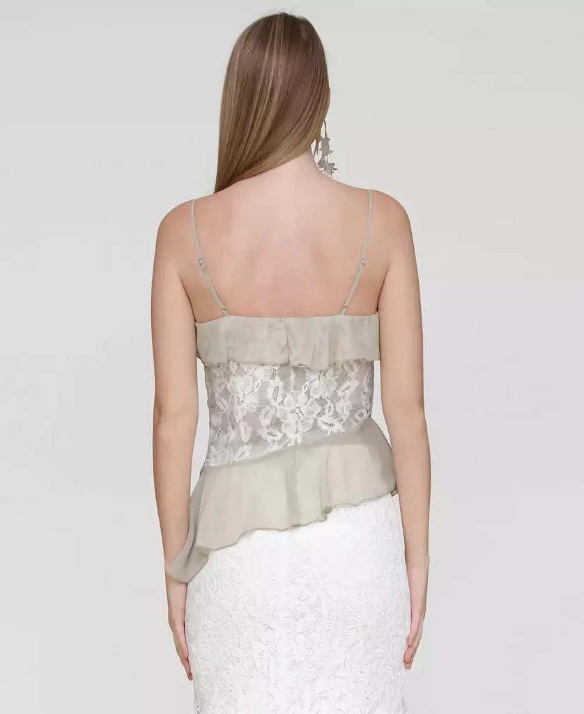 Avec Les Filles Women's Ruffle Lace-Panel Asymmetric Top 2