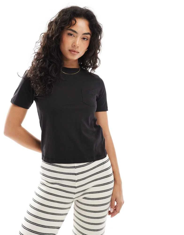 Brave Soul Brave Soul cotton rich short sleeve t-shirt with pocket detail in black 1