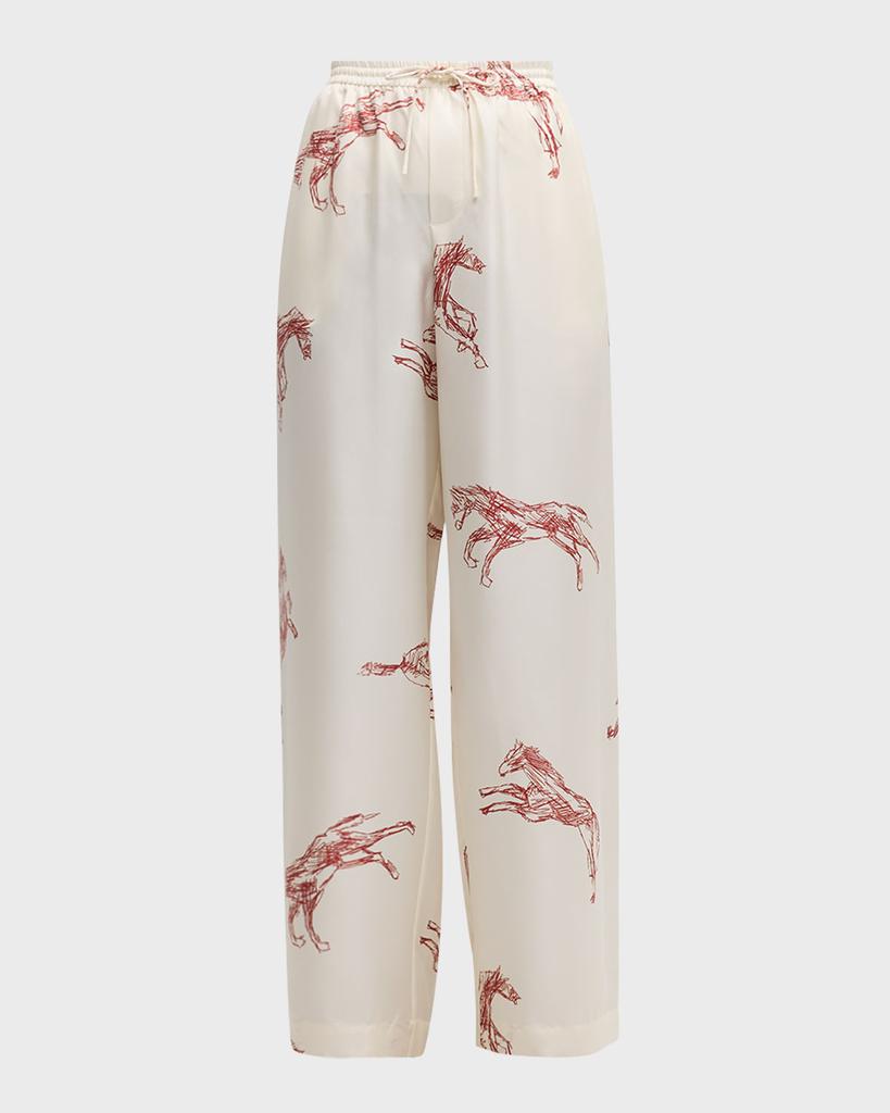 Rohe Drawstring Silk Ballpoint Horse Trousers
