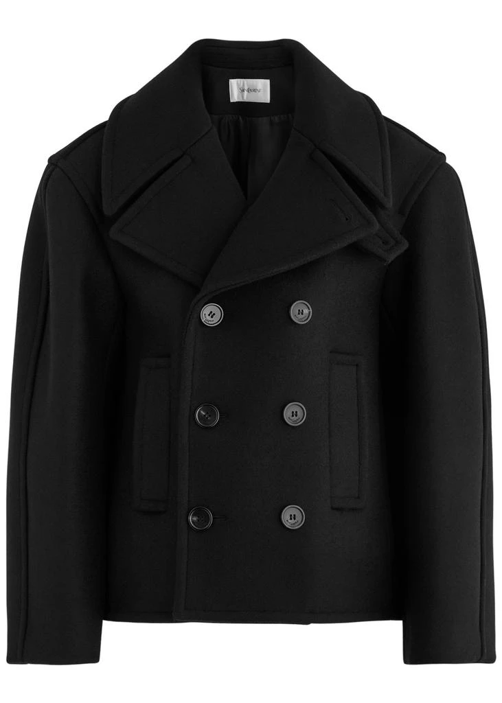 Yves Saint Laurent Double-breasted wool pea coat 1