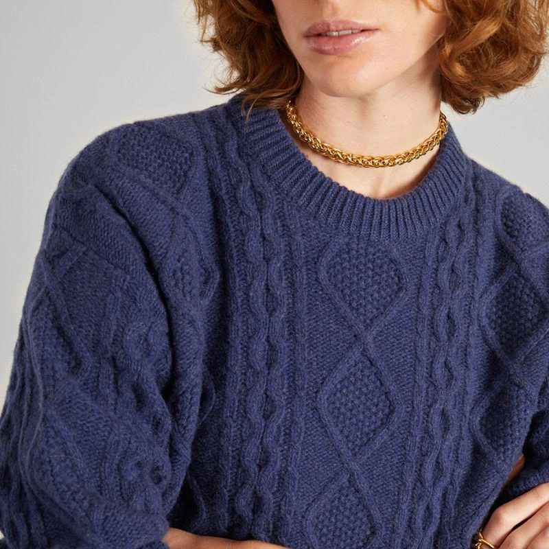 L'Exception Paris Twisted sweater in recycled wool Bleu bohemia L'EXCEPTION PARIS 4
