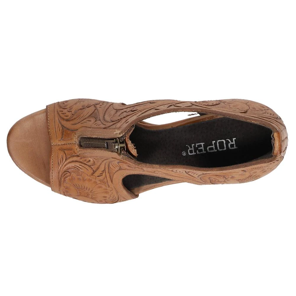 Roper Mika Front Zip Block Heel Sandals 4