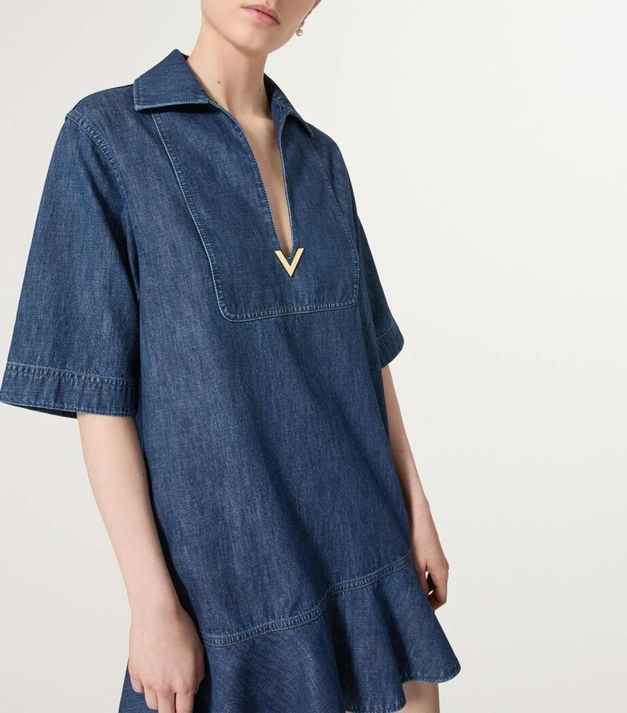 Valentino Denim V-Detail Mini Dress 5