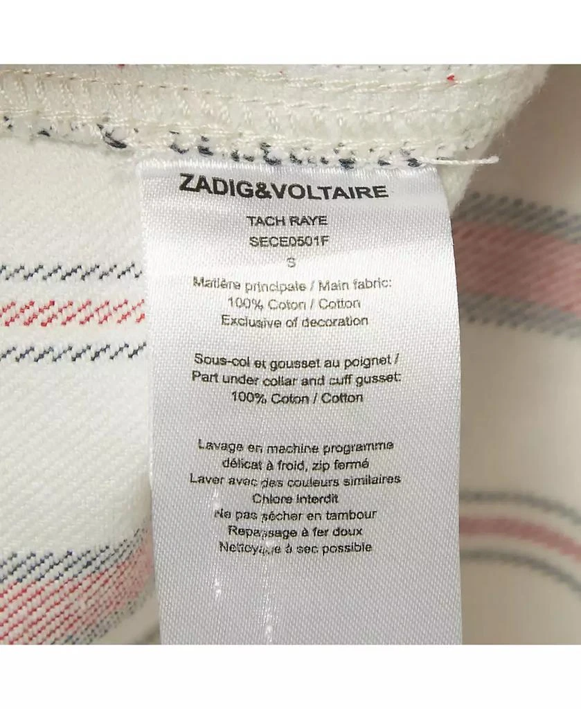 Pre-Owned Zadig 
Voltaire Women
s White Striped Cotton Tach Raye Jacket 5