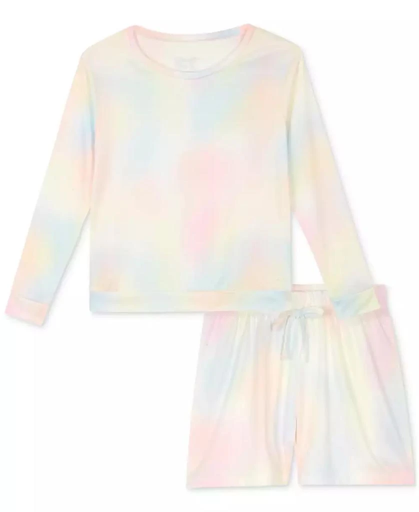Max & Olivia Big Girls Tie-Dye 2-Pc. Shorts Pajama Set 1