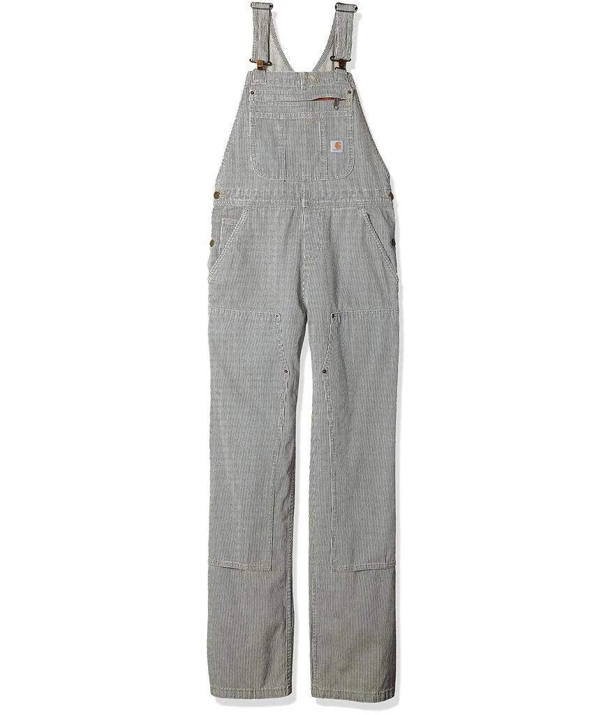 Carhartt Womens Brewster Double Front Railroad Striped Bib Overalls 1