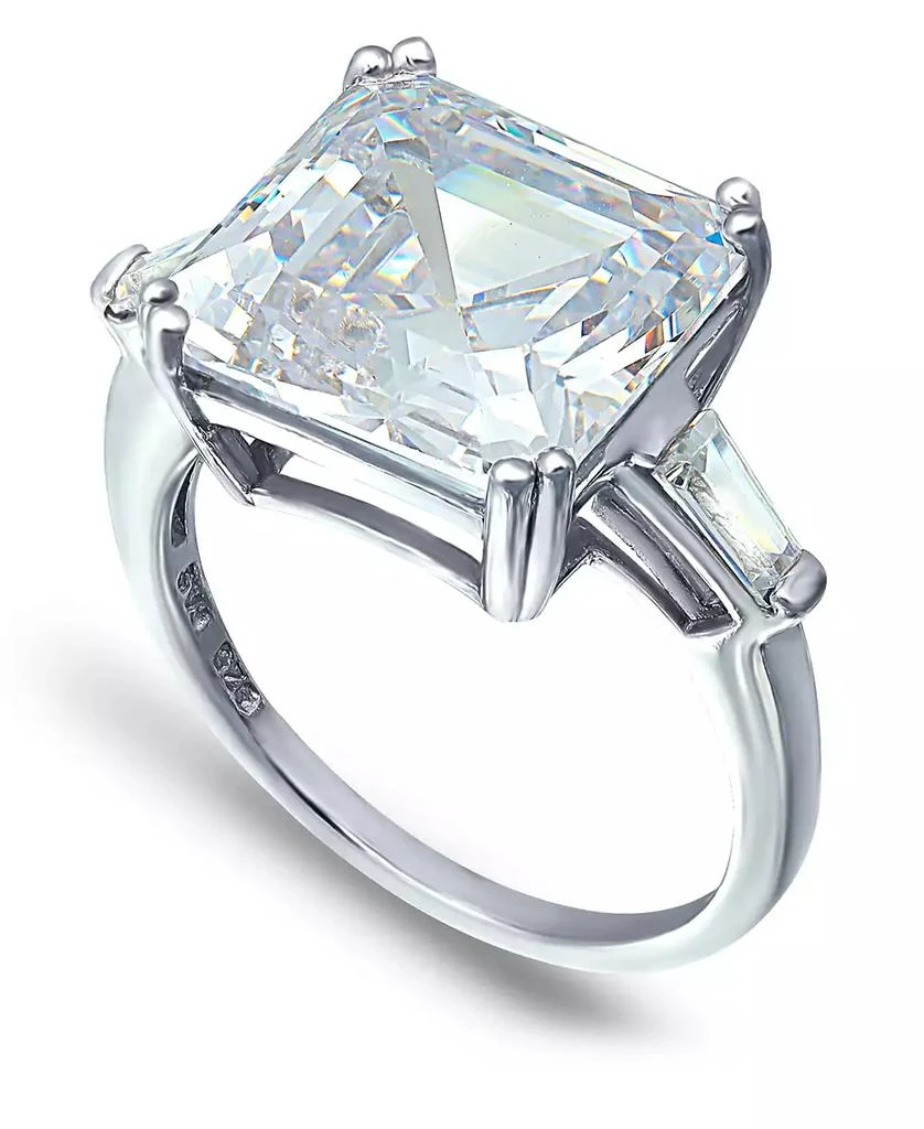 Macy's Cubic Zirconia Asscher Cut Center Stone Ring in Silver Plate 1