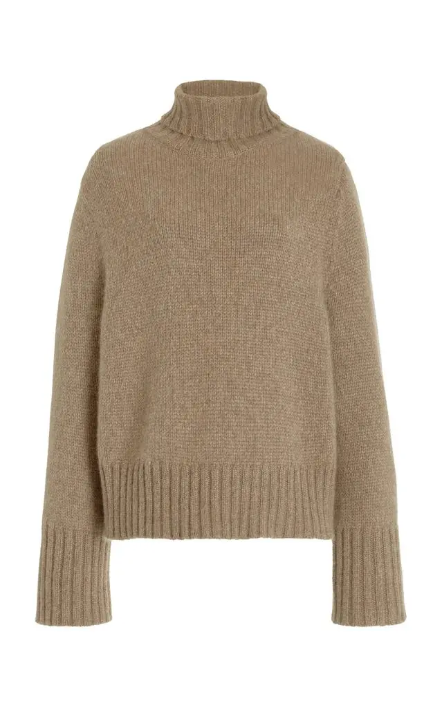 Jenni Kayne Jenni Kayne - Exclusive Jet Cashmere Turtleneck Top - Brown - L - Moda Operandi 1