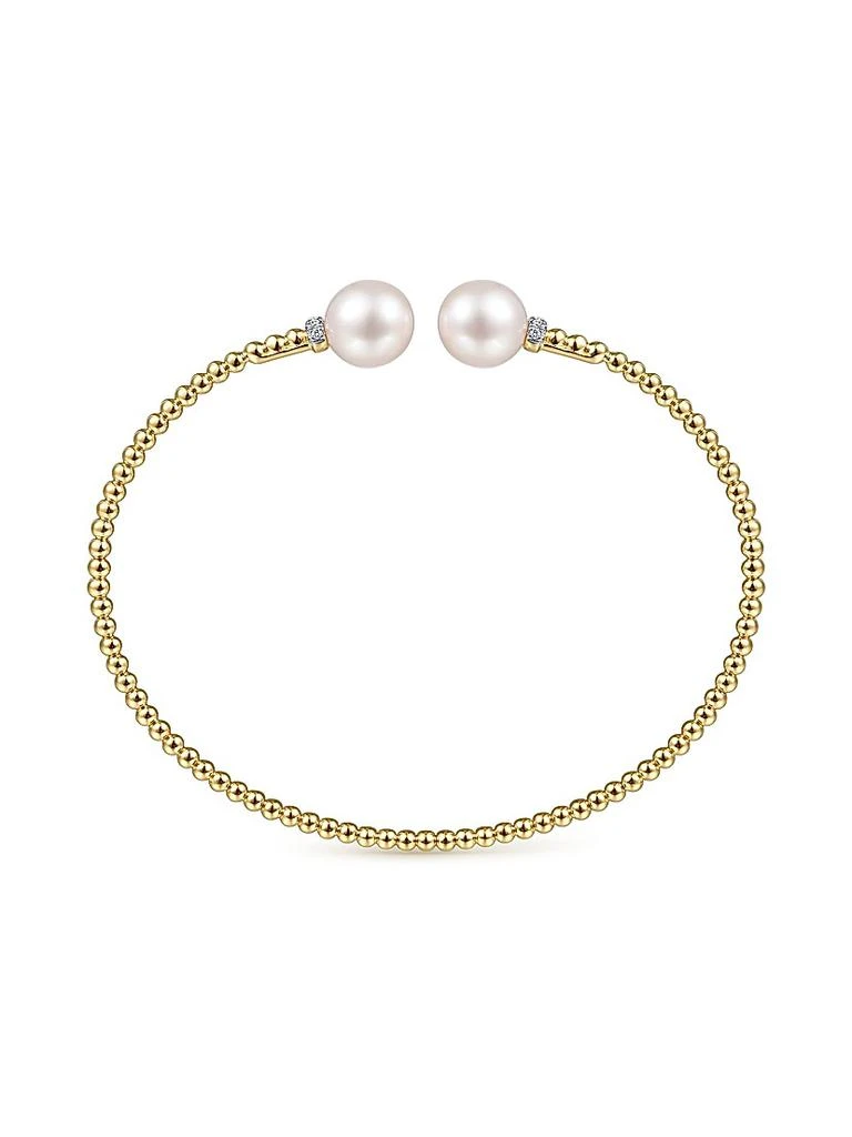 Gabriel 
Co Bujukan 14K Yellow Gold, Cultured Freshwater Pearl 
0.05 TCW Diamond Bangle 4