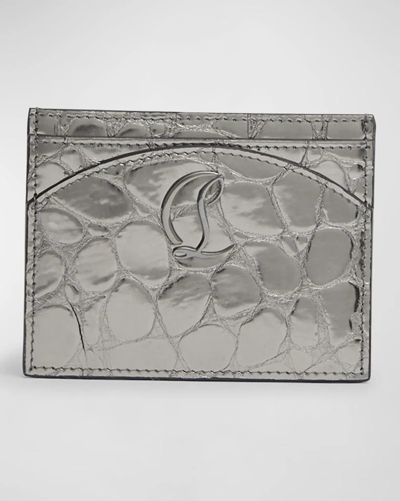 Christian Louboutin Loubi54 Card Holder in Croc-Embossed Leather 1