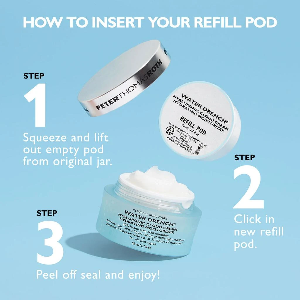 Peter Thomas Roth Water Drench Hyaluronic Cloud Cream Hydrating Moisturizer|1.7 fl oz 8