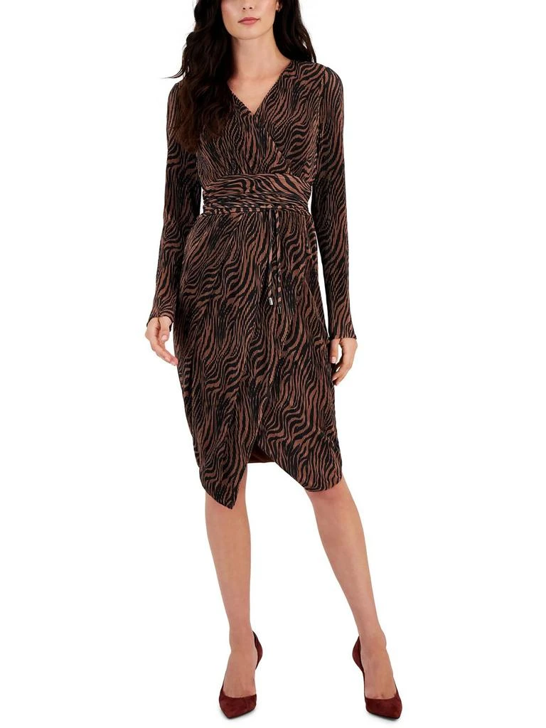 RACHEL Rachel Roy Womens Floral Print Mid Calf Wrap Dress 5