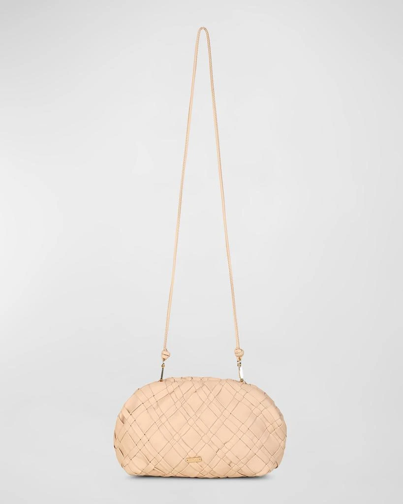 Rafe Aya Frame Woven Leather Clutch Bag 2