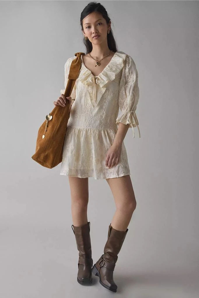 Kiss The Sky Kiss The Sky Lace Ruffle Collar Babydoll Mini Dress 2