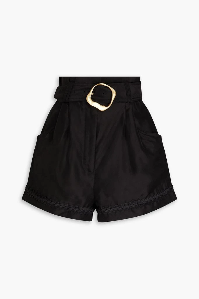 Aje Riveria belted silk-organza shorts 1