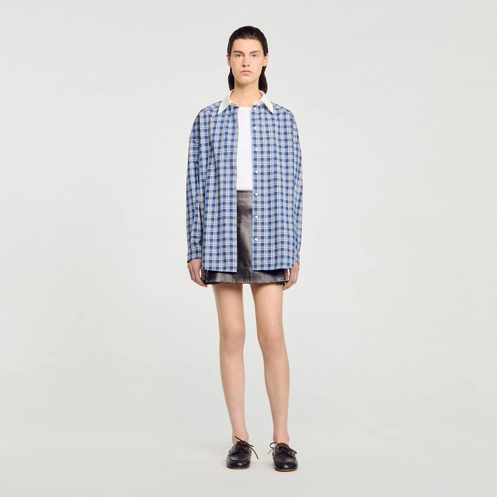 Sandro Rhinestone checkered shirt 1