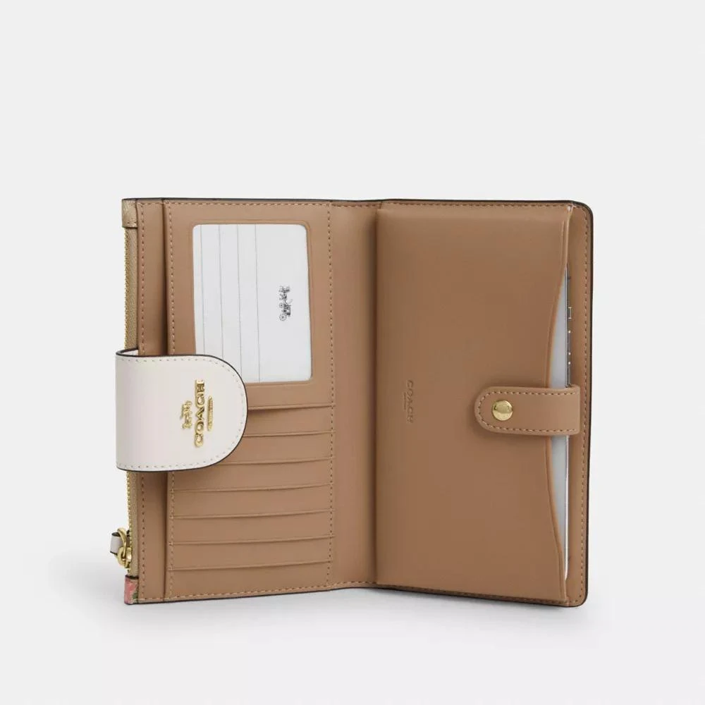 Coach Phone Wallet In Signature Canvas With Floral Print 2