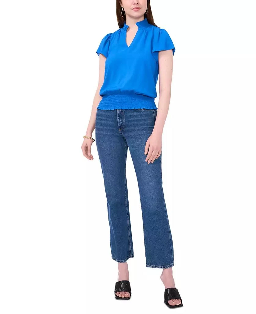 Sam & Jess Women's Challis Flutter-Sleeve Smocked-Waist Top 3