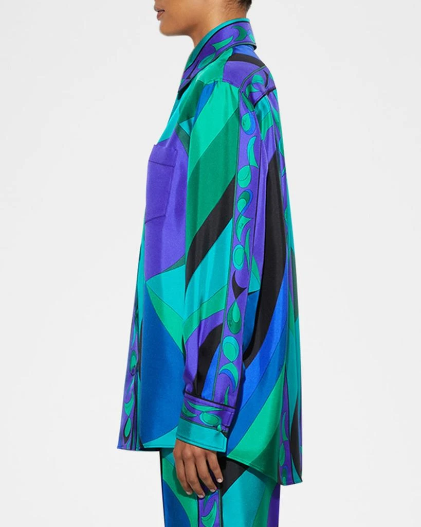 EMILIO PUCCI Pesci-Print Silk Twill Button-Down Blouse 4