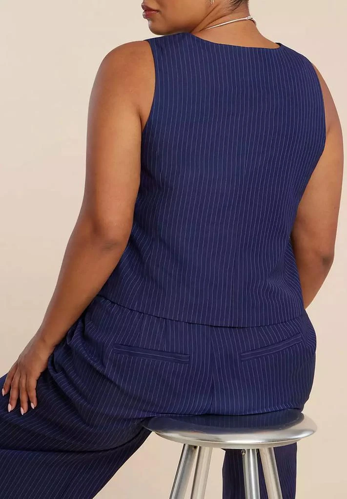 ELOQUII Women's Plus Size Pinstripe Suit Vest 2