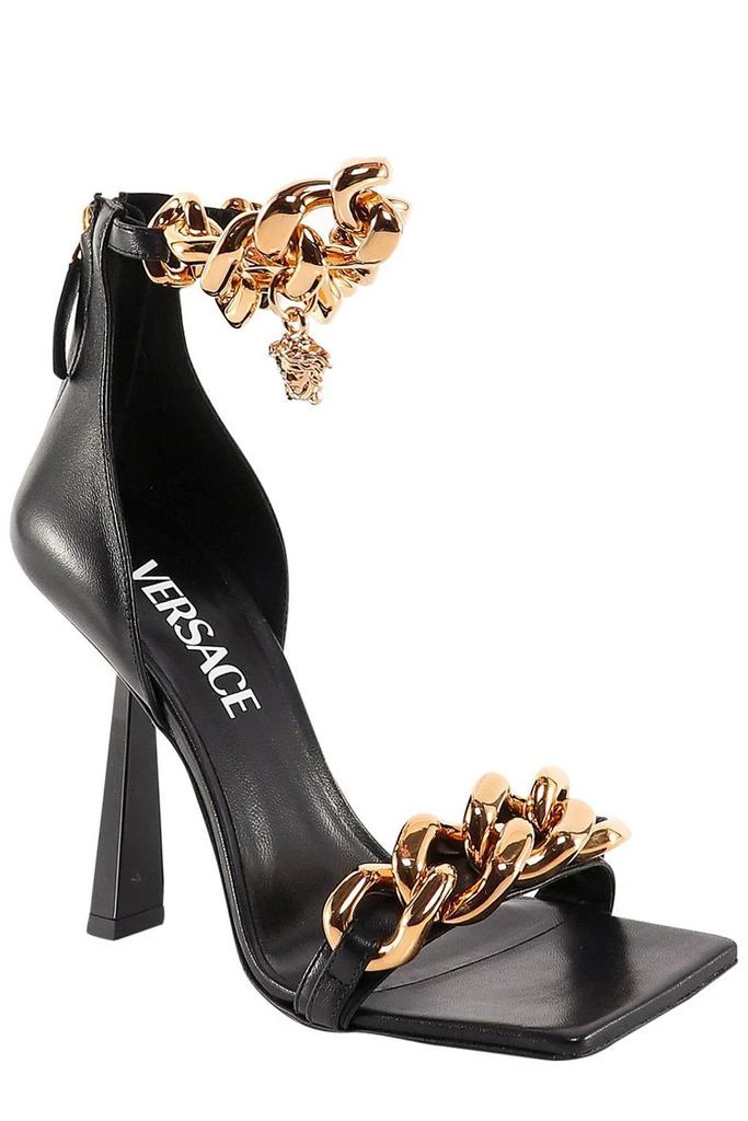 Versace Versace Chain-Embellished Medusa Open Toe Sandals 2