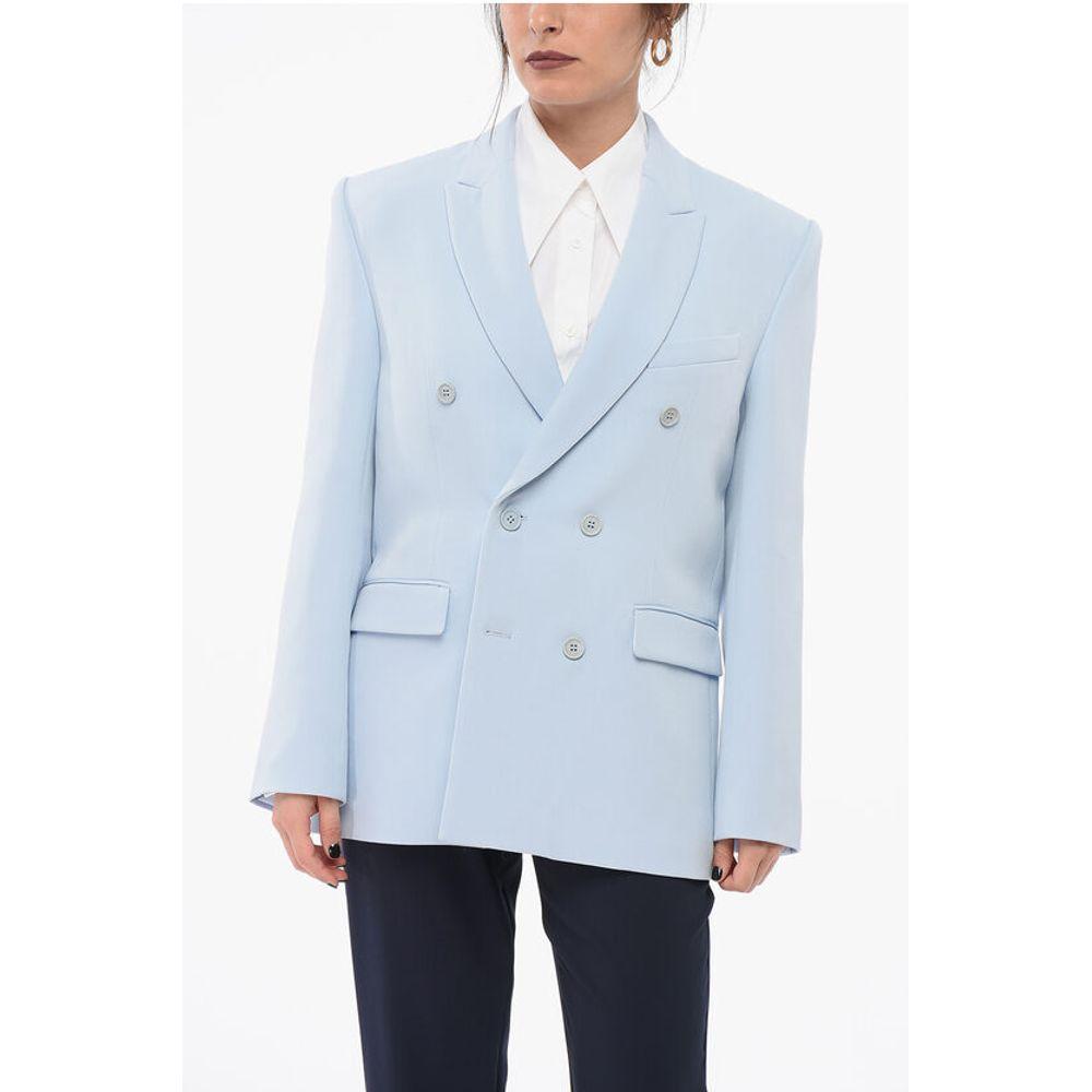 WARDROBE.NYC Wool Double Breasted Blazer with Peak Men's Lapel